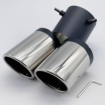 Amazon | LEXOR マフラー カッター デュアル 2本出し 下向き 曲 汎用